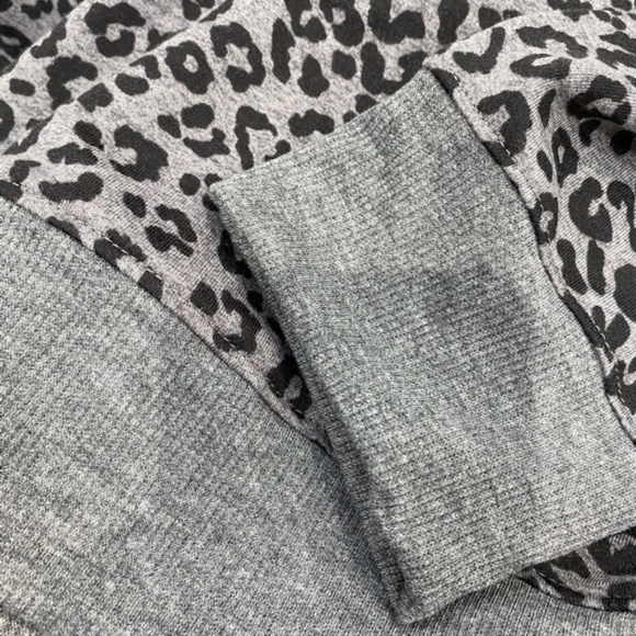 NEW Splendid Charcoal Heather Gray Black Leopard 2 Piece Loungewear Size XS - Picture 4 of 8